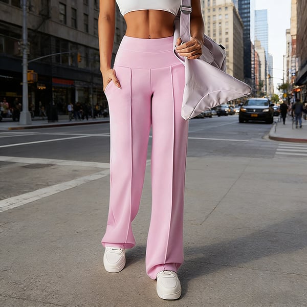 Niselle - Pantalon Femme Uni à Jambes Droites