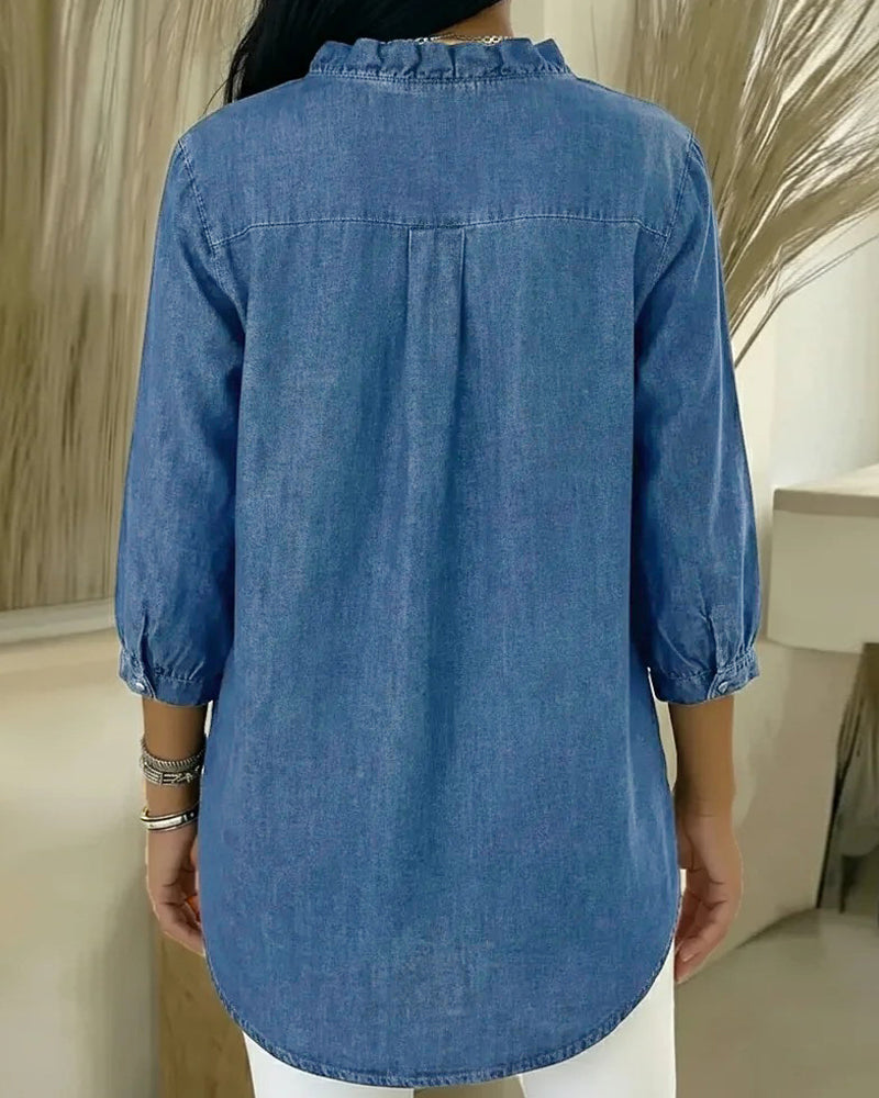 Elvari – Blouse élégante avec des détails en volants