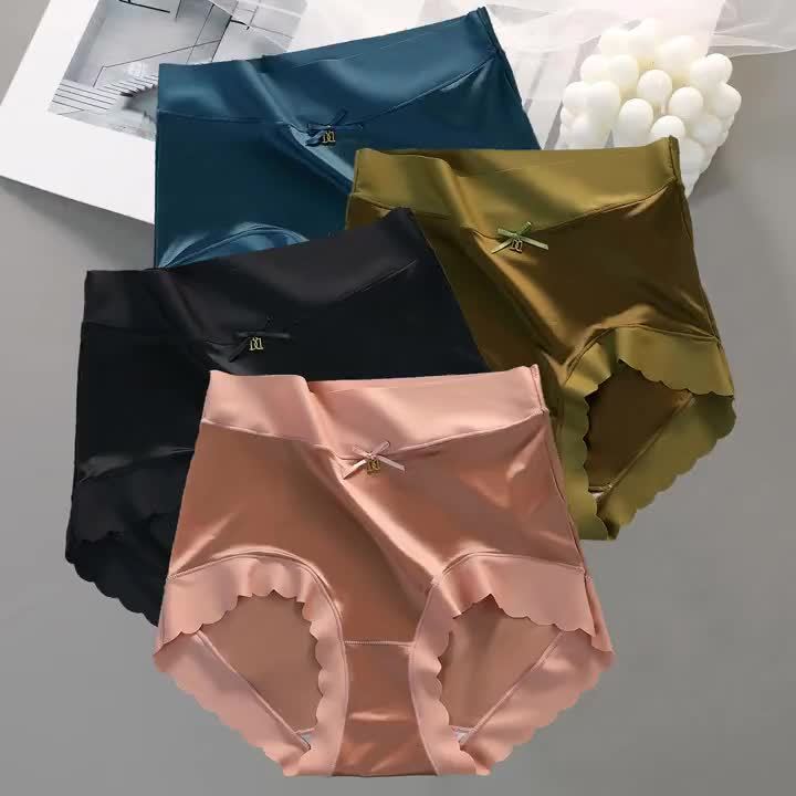 SOFIA™ | Pack de 4 Culottes Satinées Taille Haute