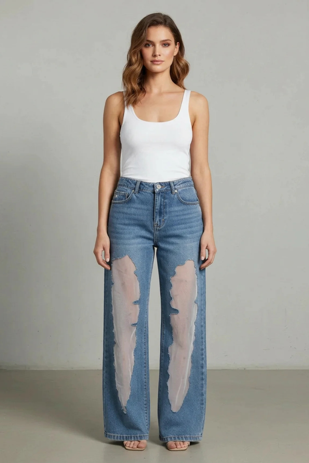 Jean Large Femme Lunetta – Patchwork Vintage, Denim