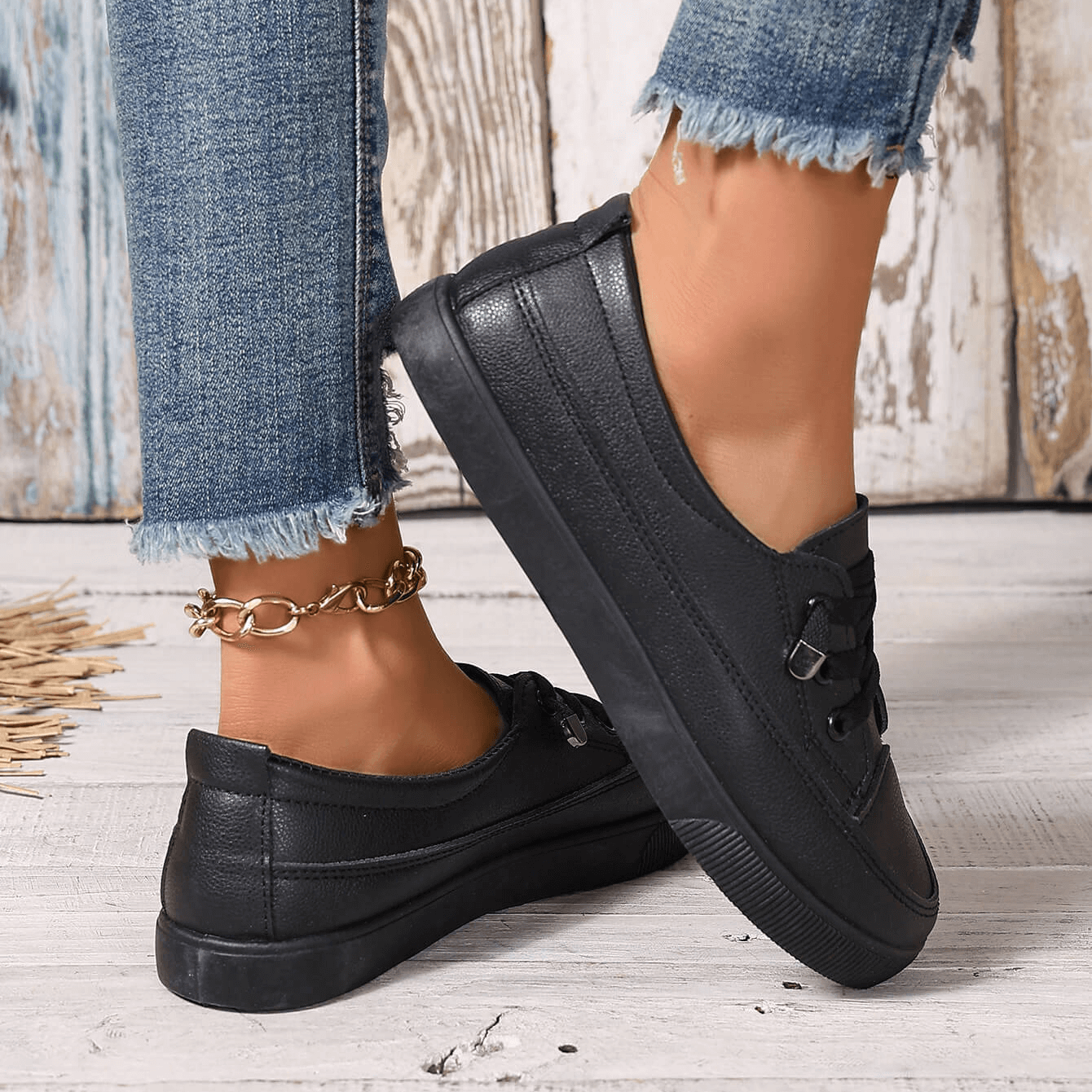Chaussures Orthopédiques en Cuir à Lacets – Confort et Élégance