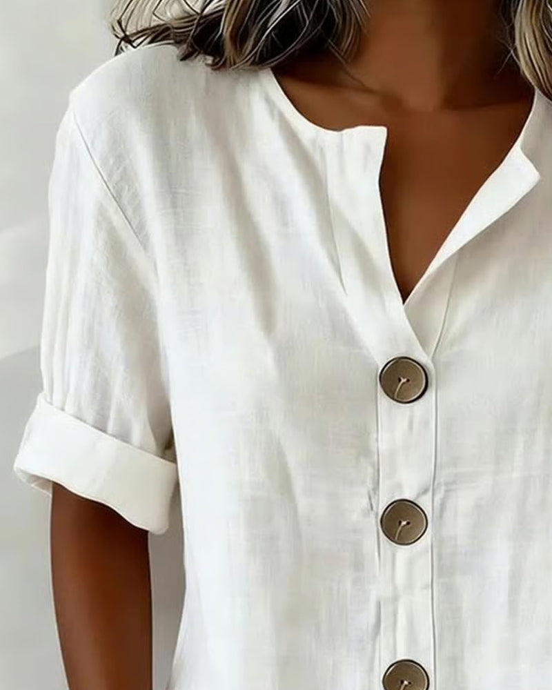 Pavixa - Blouse Femme Légère Boutonnée Coupe Fluide Pour Été