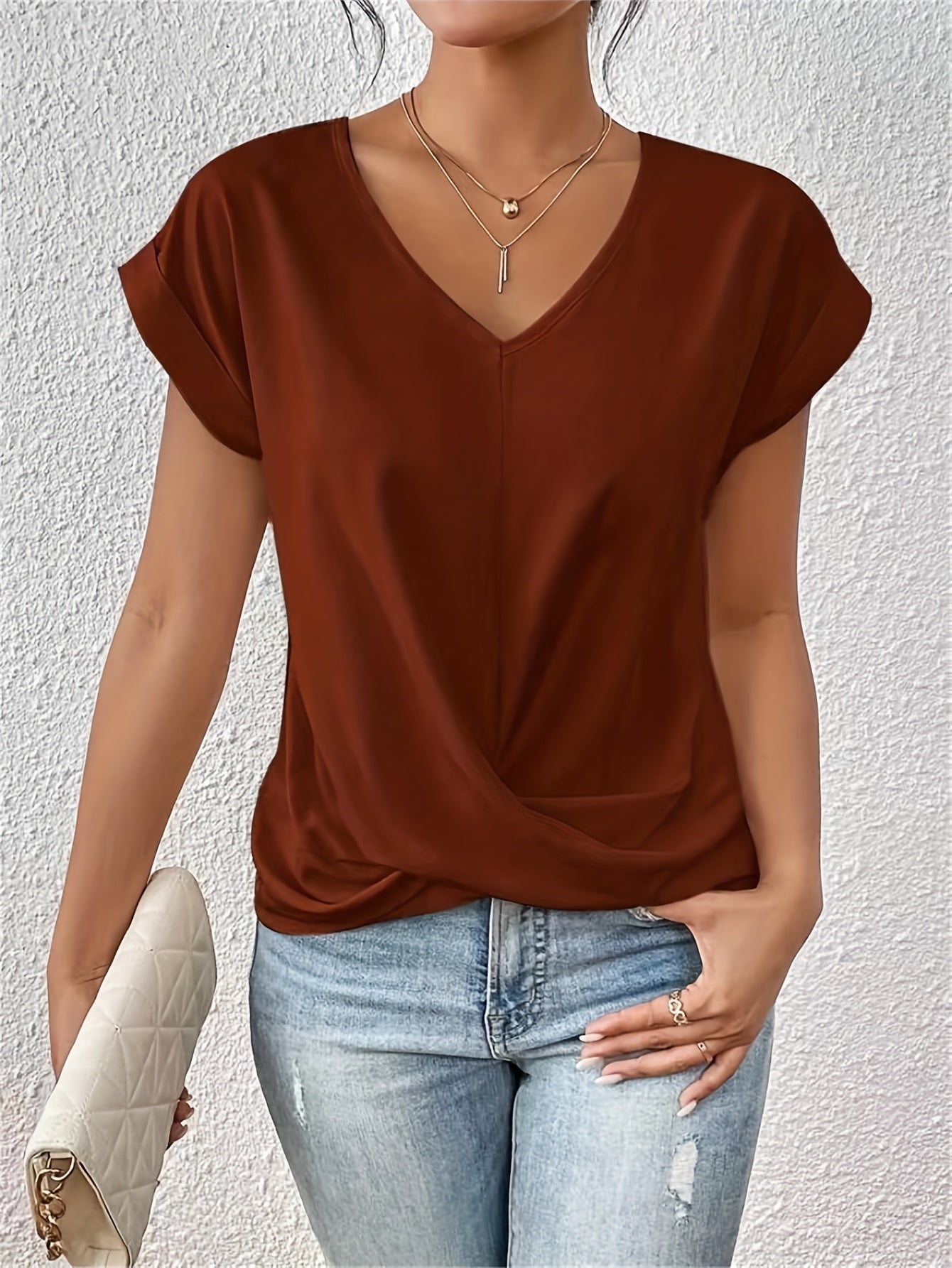 Cleo | T-Shirt Décontracté avec Col en Coeur
