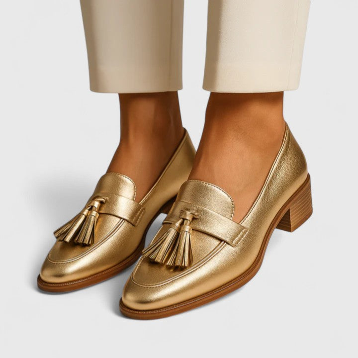 Mocassins Femme Syrelle – Dorés, Confort Toute la Journée