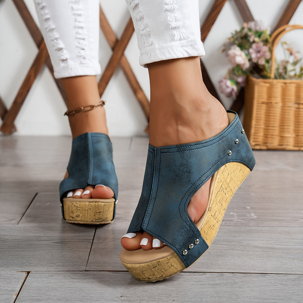 Sandales Compensées Rétro Élégantes et Confortables pour Femme