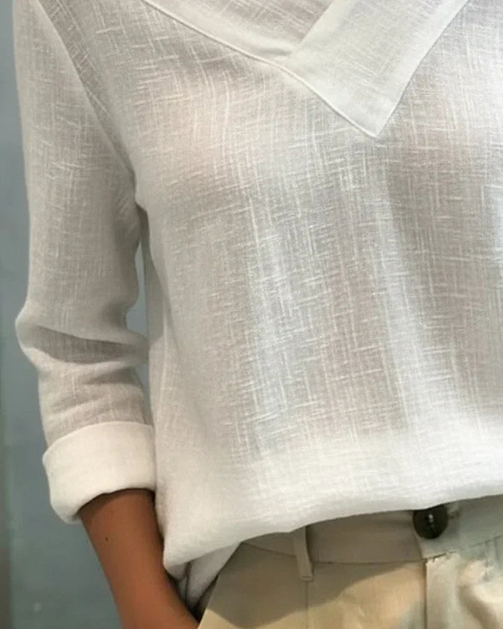 Calira - Haut Off-Shoulder V-Neck à Toucher Doux