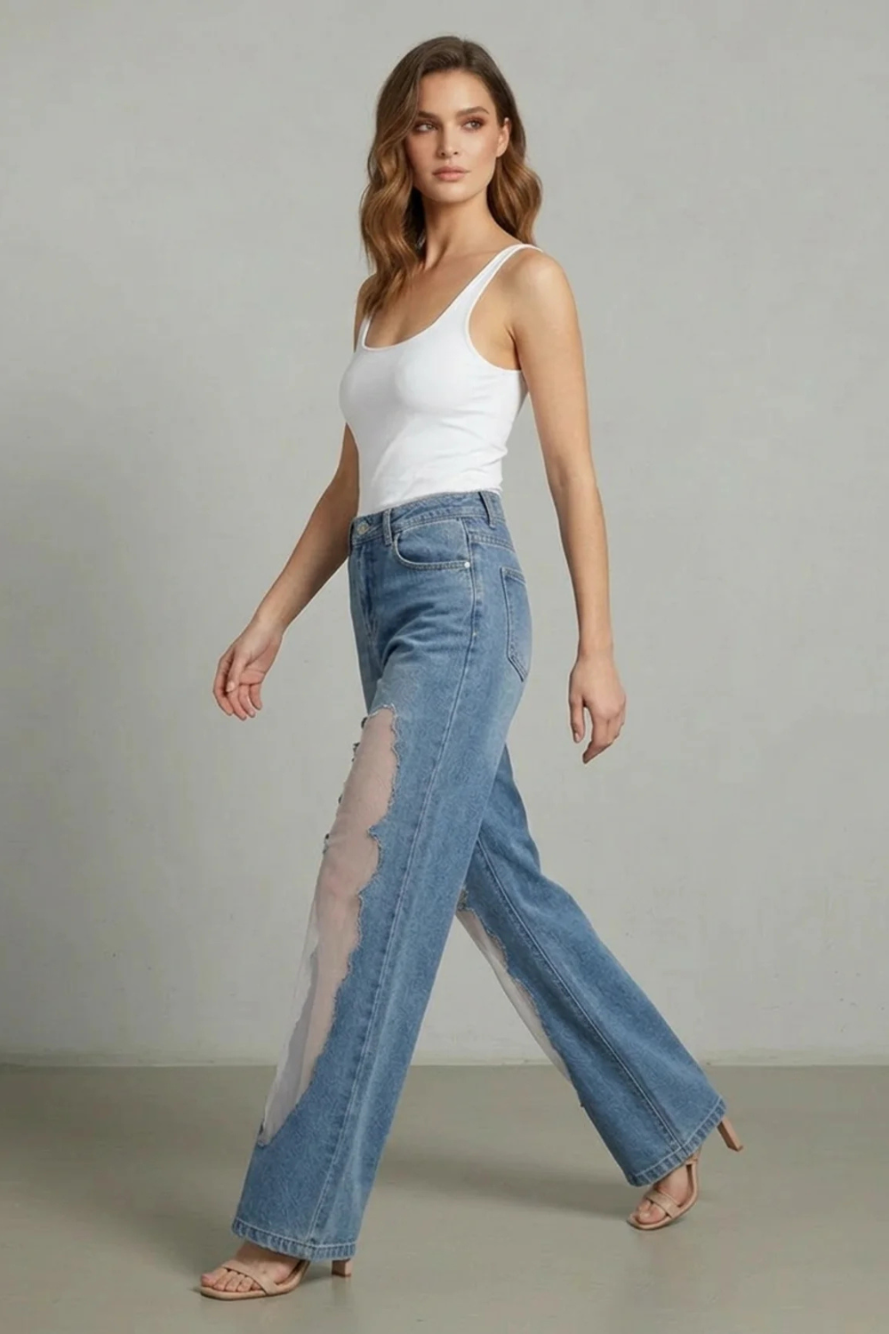 Jean Large Femme Lunetta – Patchwork Vintage, Denim