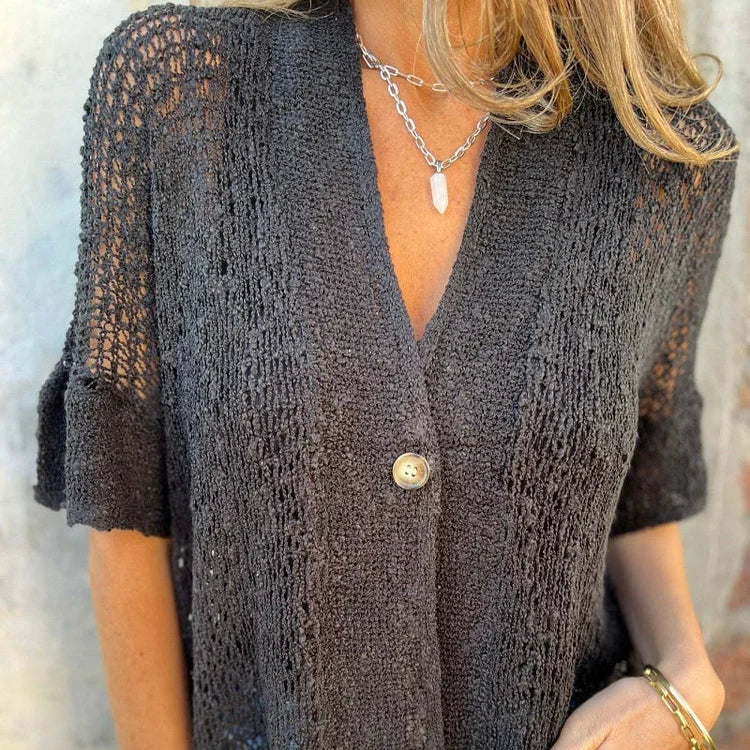 Gilet Léger en Maille avec Bouton