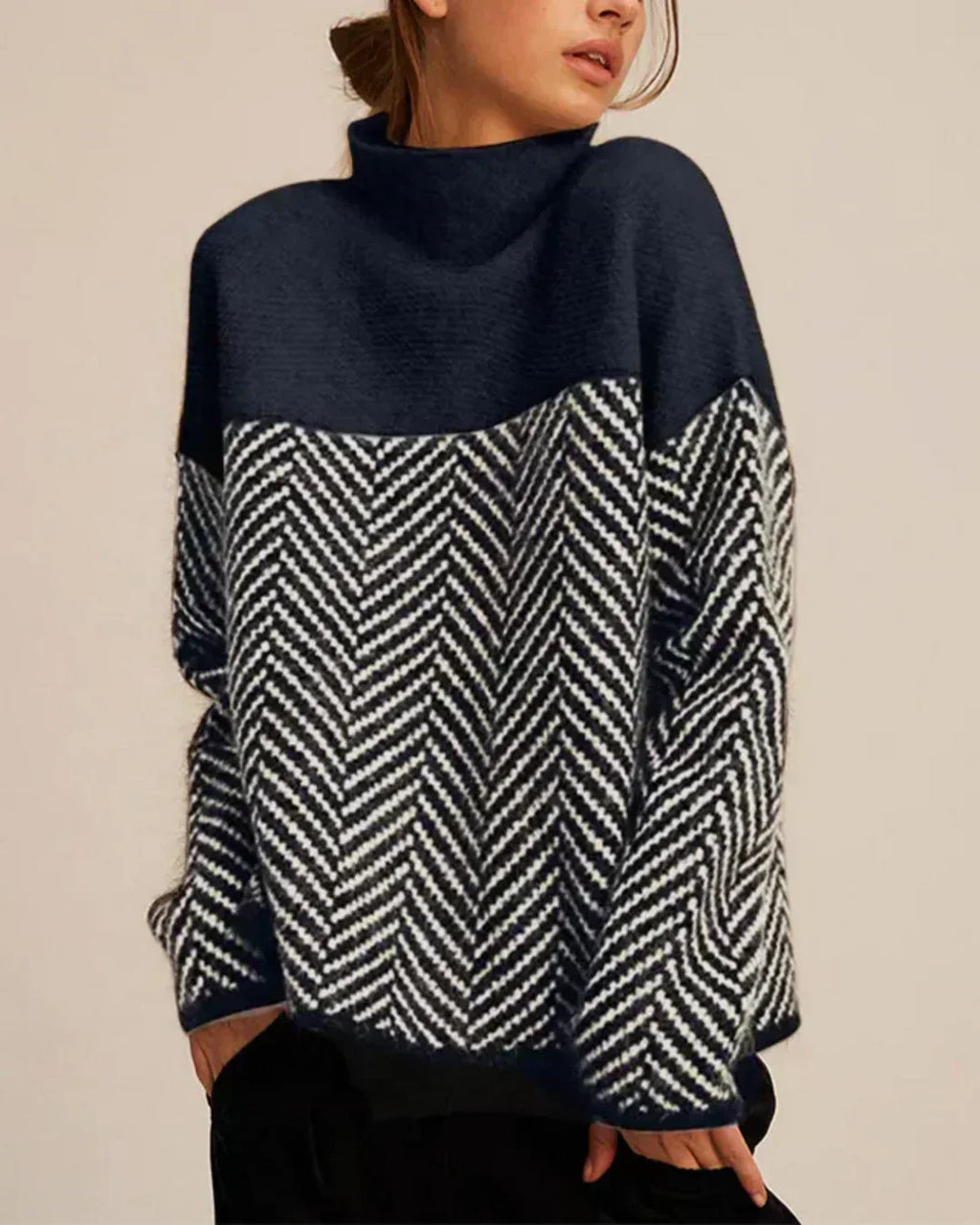 Norah | Pull en Coton avec Col Montant