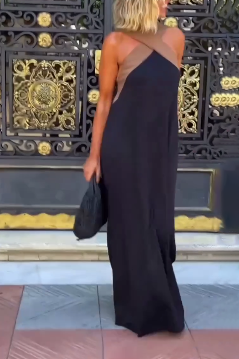 Robe sans manches à encolure croisée
