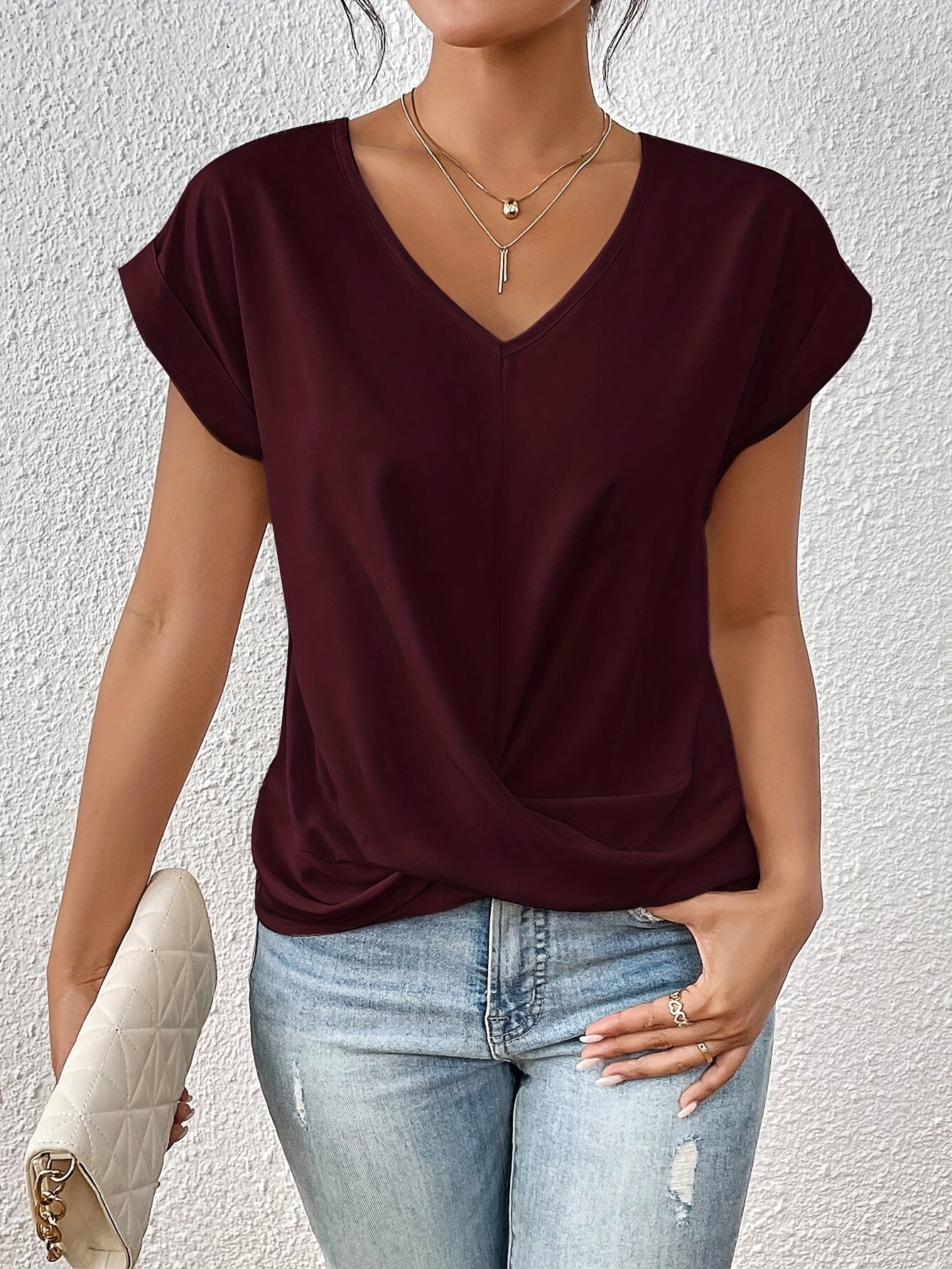 Cleo | T-Shirt Décontracté avec Col en Coeur