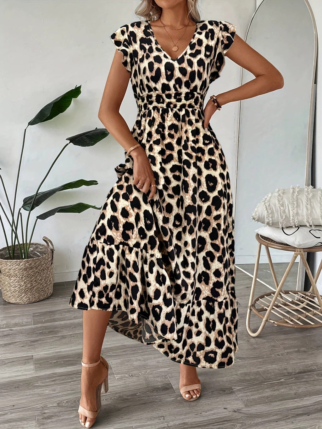 Candela - Robe maxi baroque avec décolleté en V