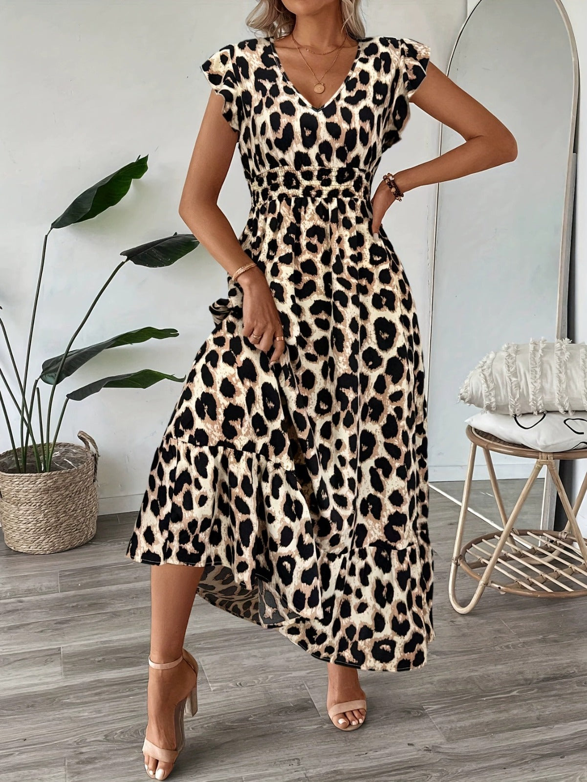 Candela - Robe maxi baroque avec décolleté en V