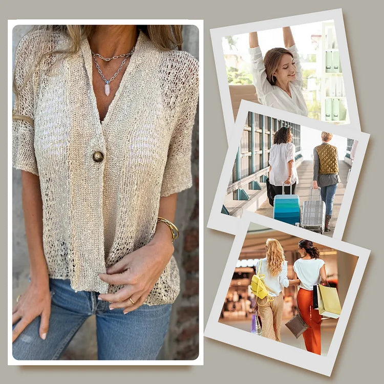 Gilet Léger en Maille avec Bouton
