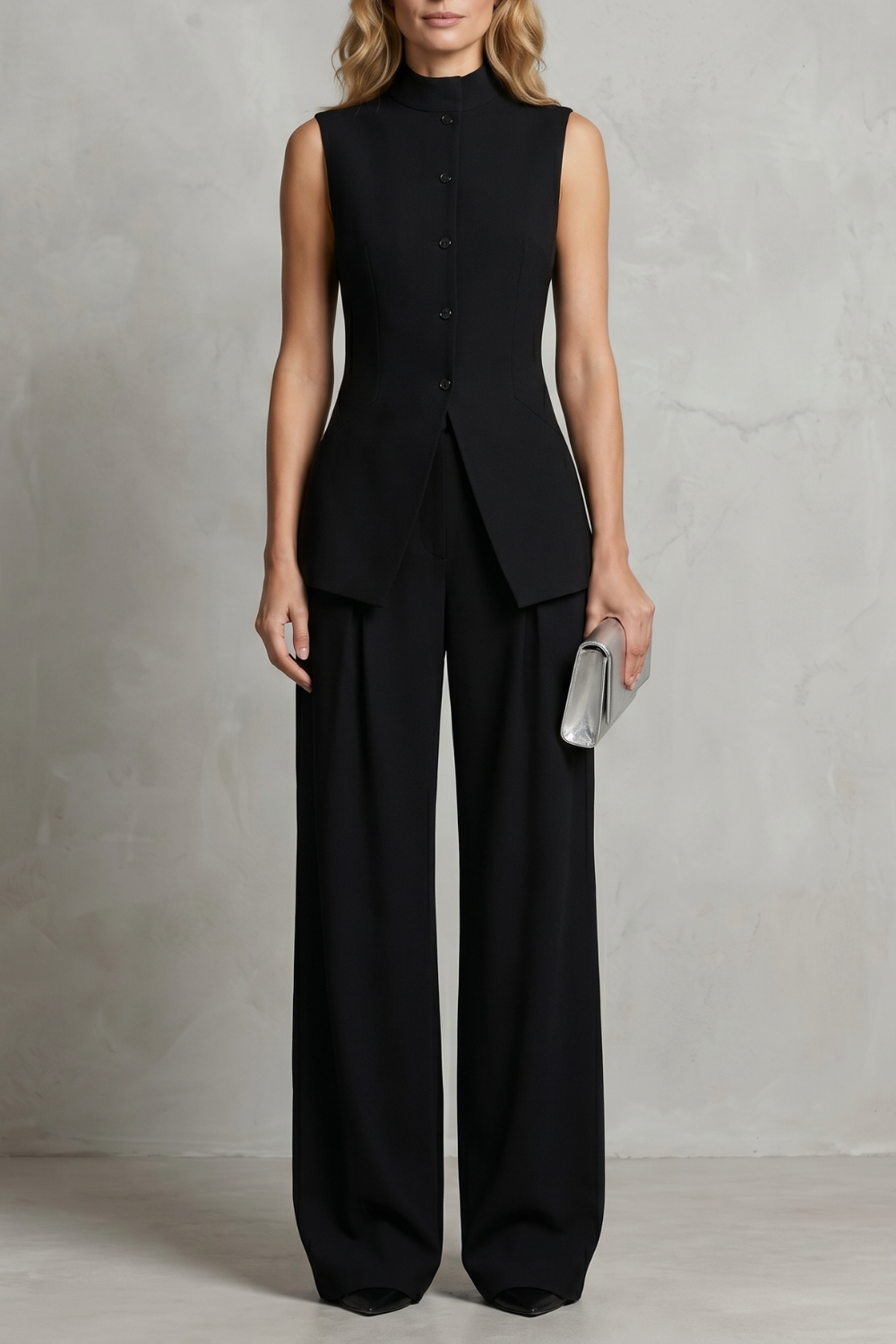 Ensemble Pantalon Femme Aurellia – Drapé, Élégance Tailleur