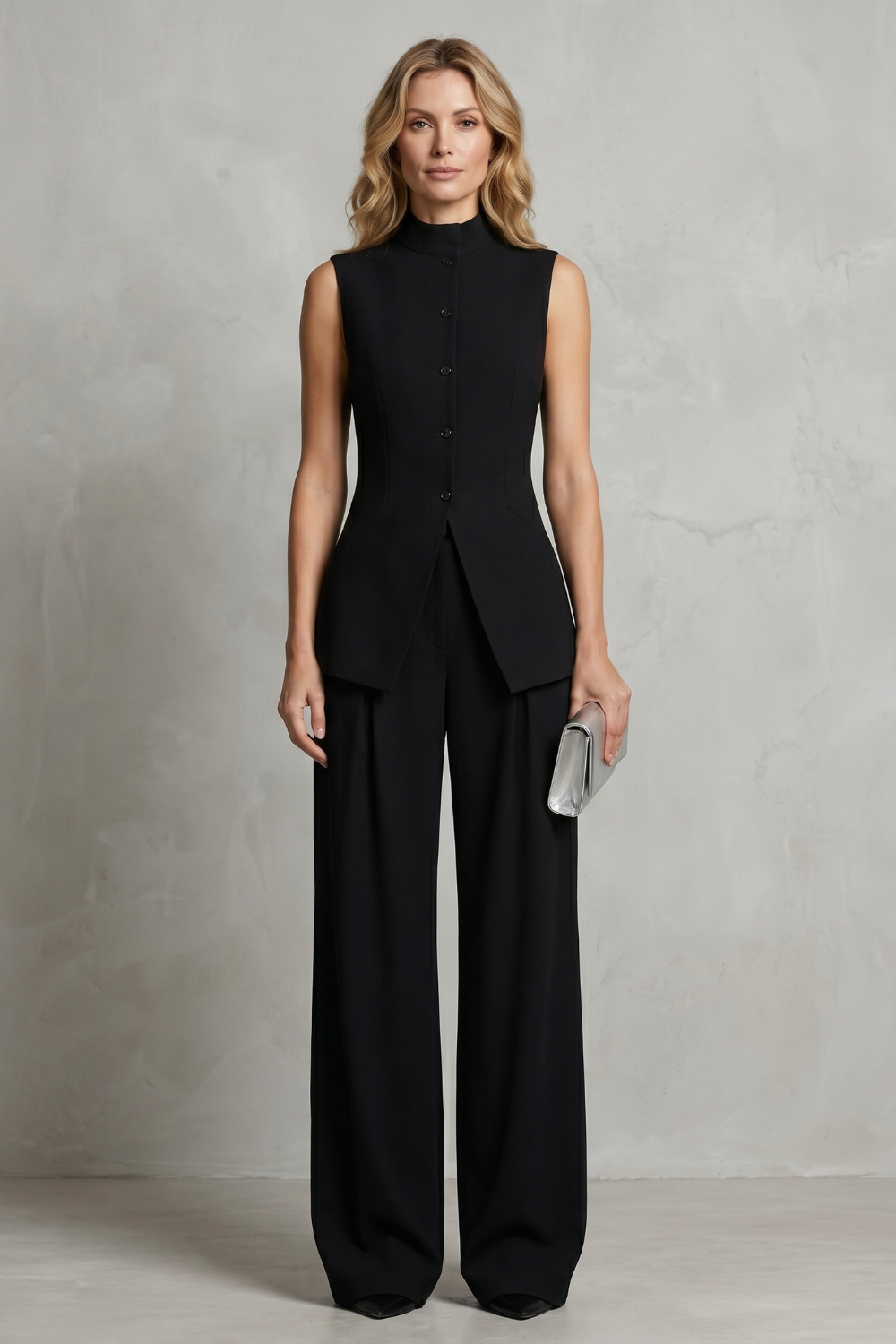 Ensemble Pantalon Femme Aurellia – Drapé, Élégance Tailleur