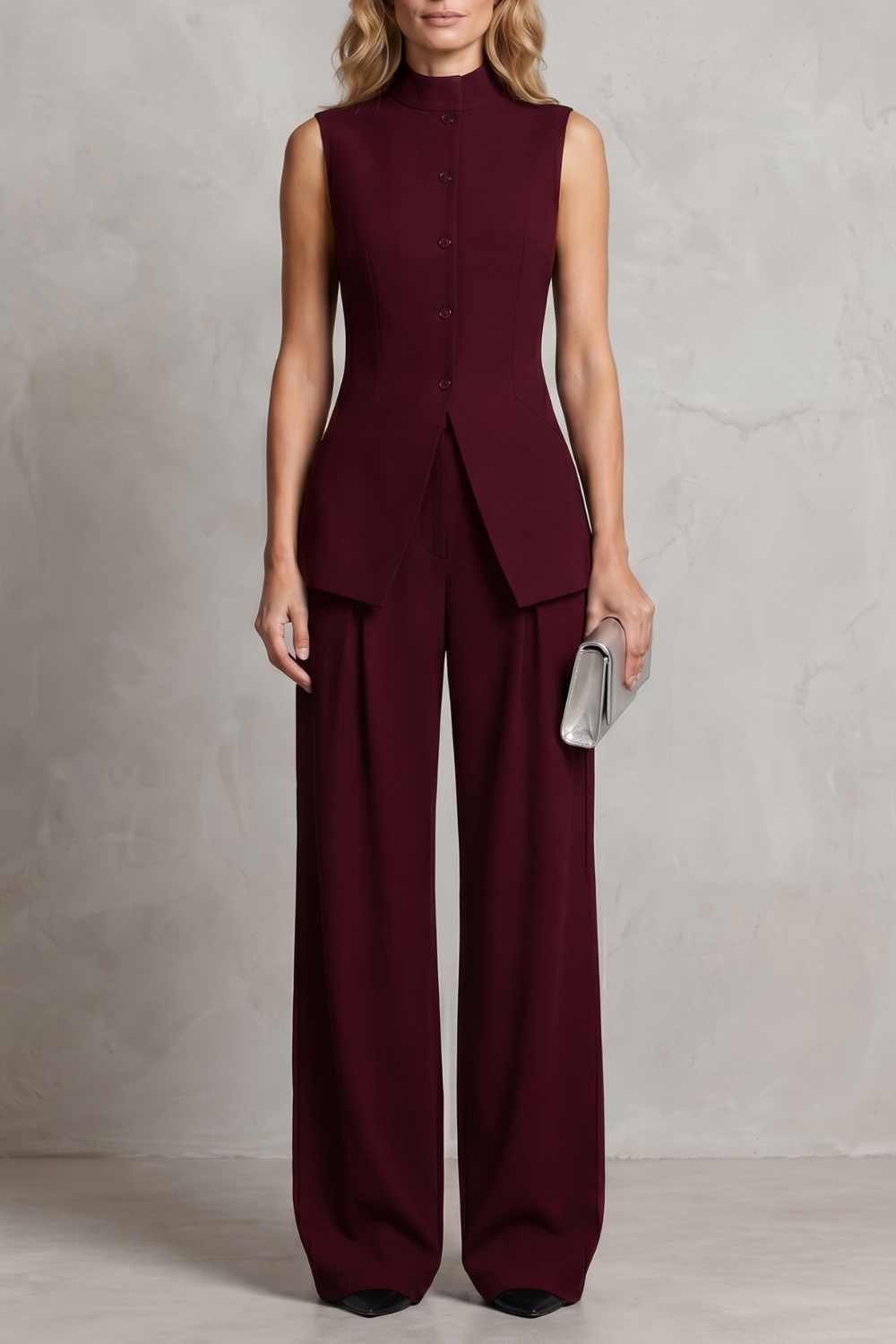 Ensemble Pantalon Femme Aurellia – Drapé, Élégance Tailleur