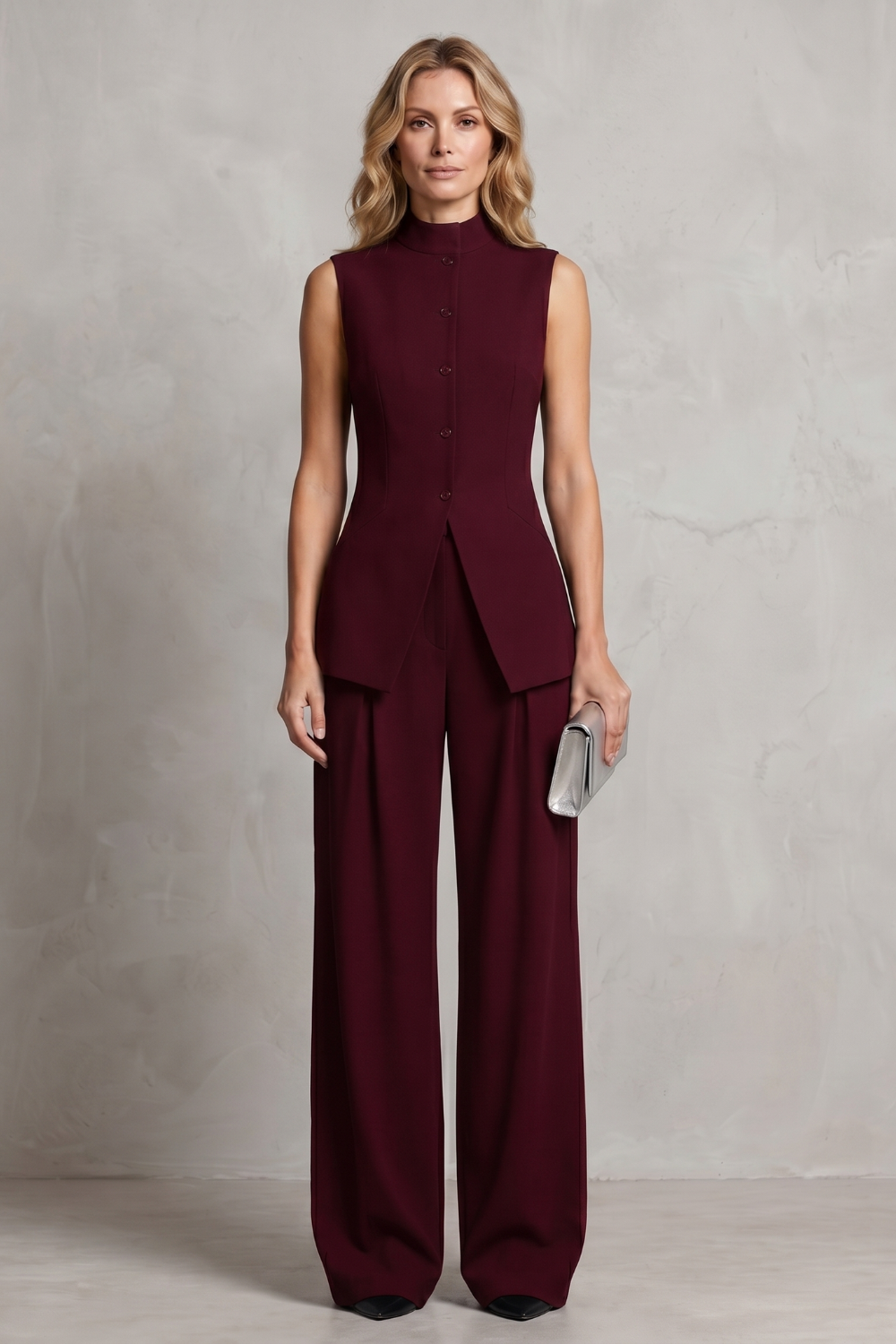 Ensemble Pantalon Femme Aurellia – Drapé, Élégance Tailleur