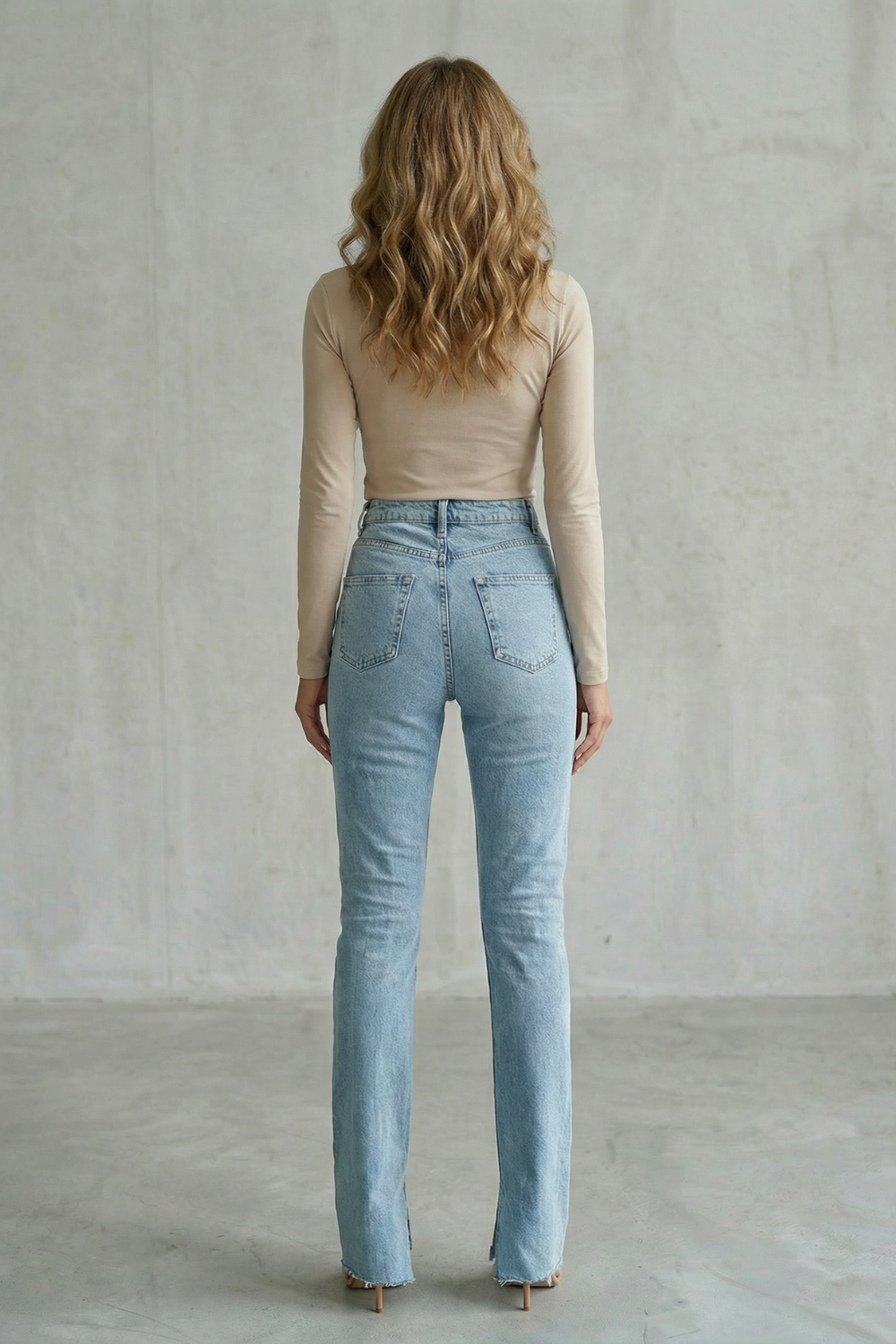 Jean Droit Femme Avelisse – Bleu, Taille Croisée