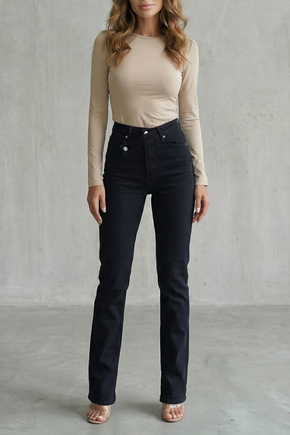 Jean Droit Femme Avelisse – Bleu, Taille Croisée