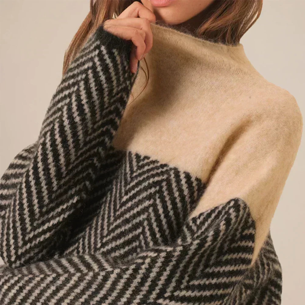 LINE – Pull chaud avec col montant