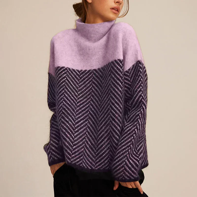 LINE – Pull chaud avec col montant