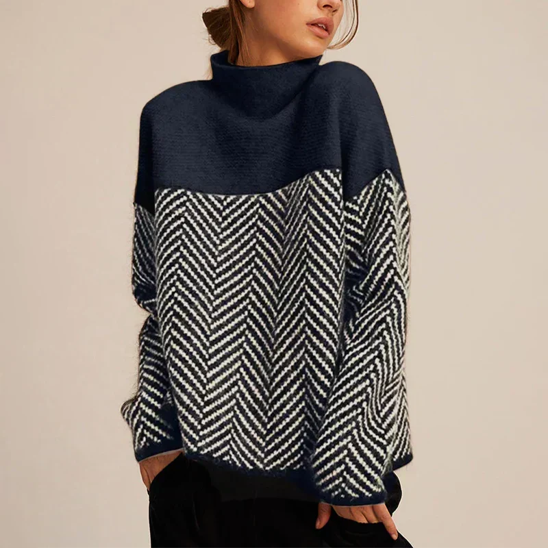 LINE – Pull chaud avec col montant