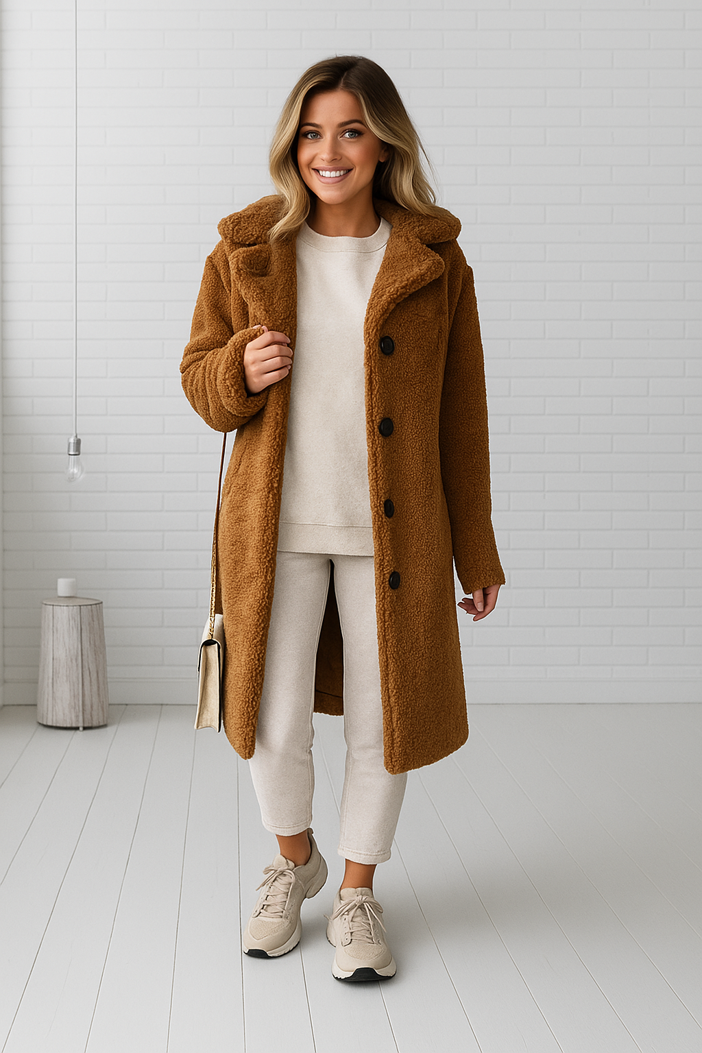 Manteau Teddy Annelous – Manteau Long et Pelucheux pour l'Hiver