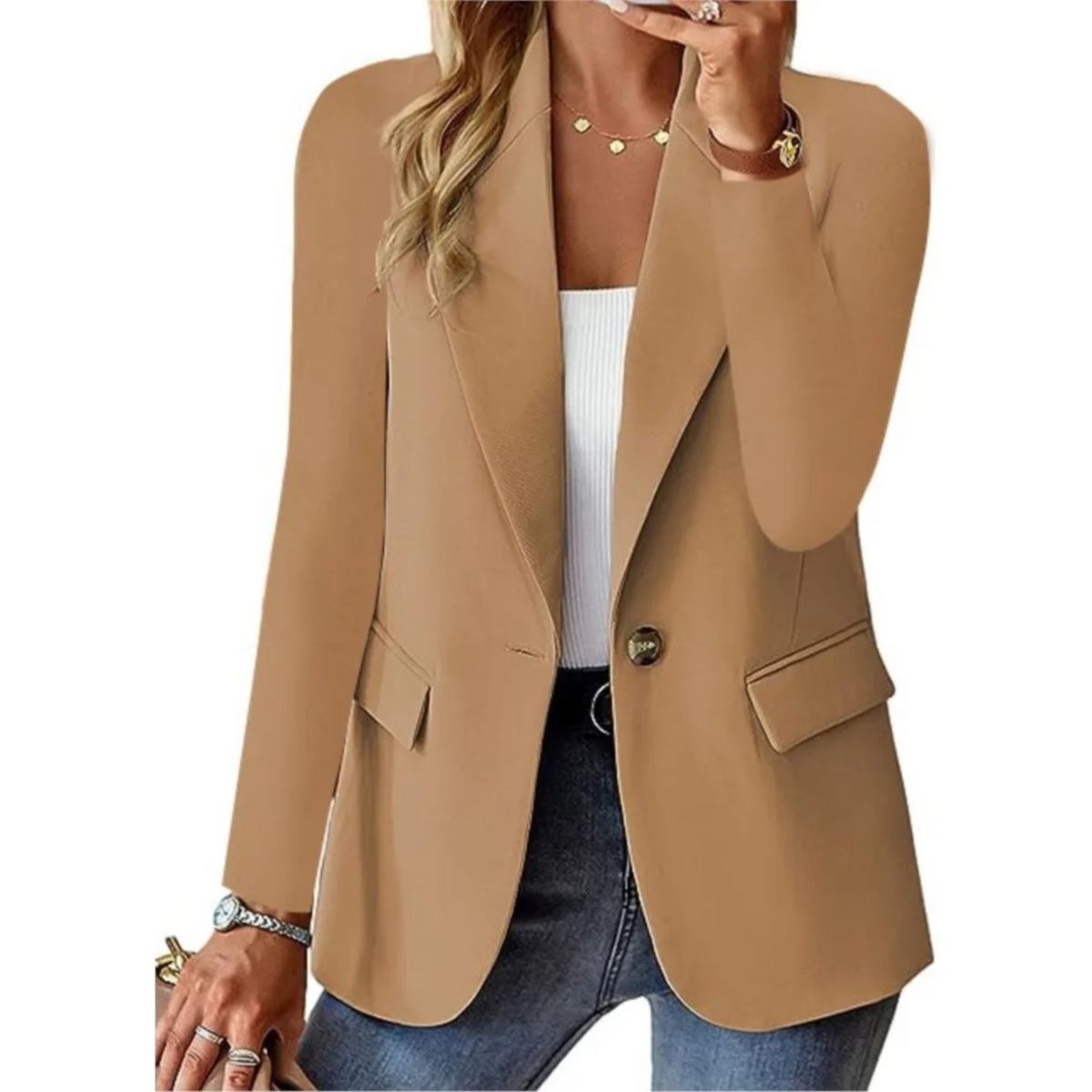 Vivienne | Blazer Long Sur Mesure avec Manches Longues