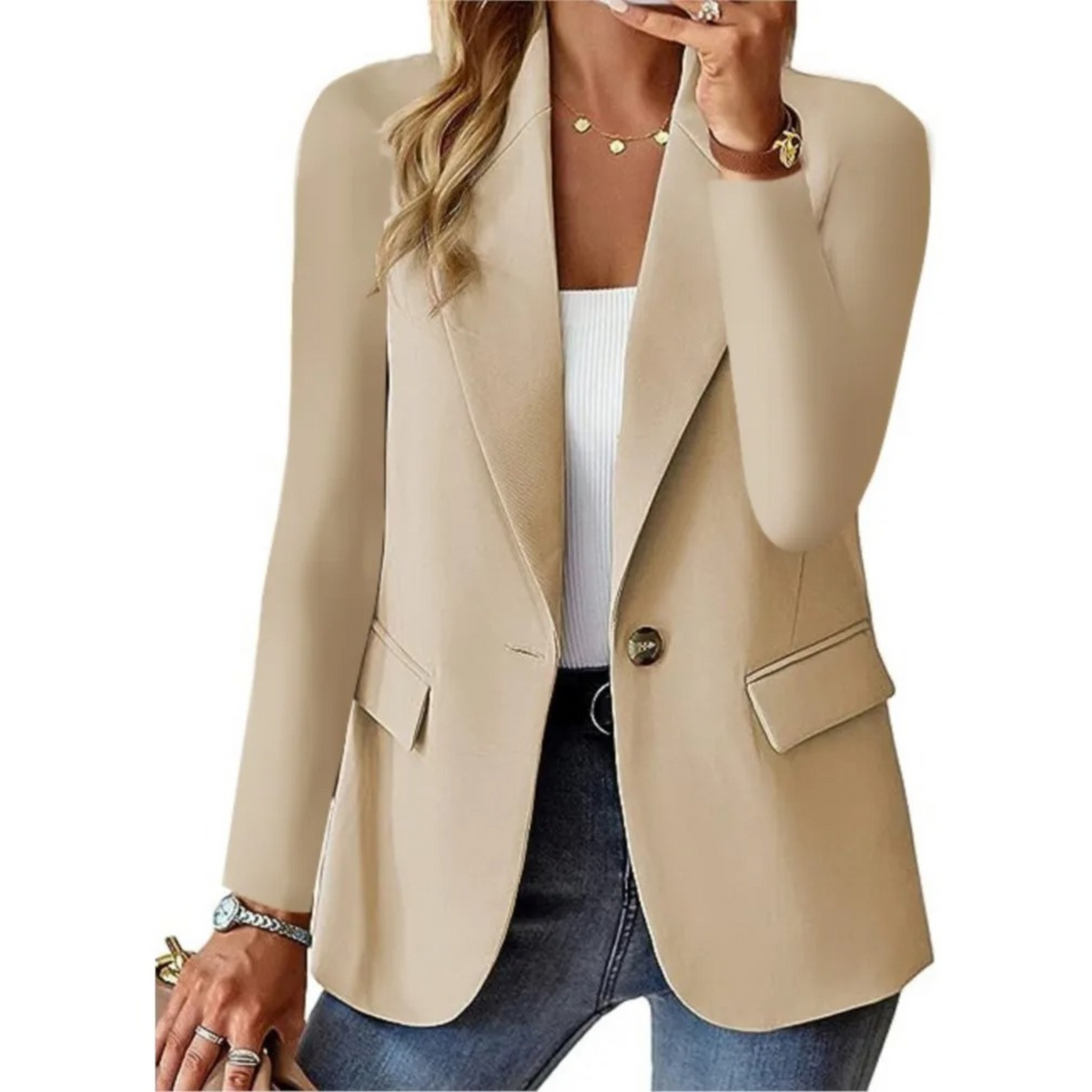 Vivienne | Blazer Long Sur Mesure avec Manches Longues