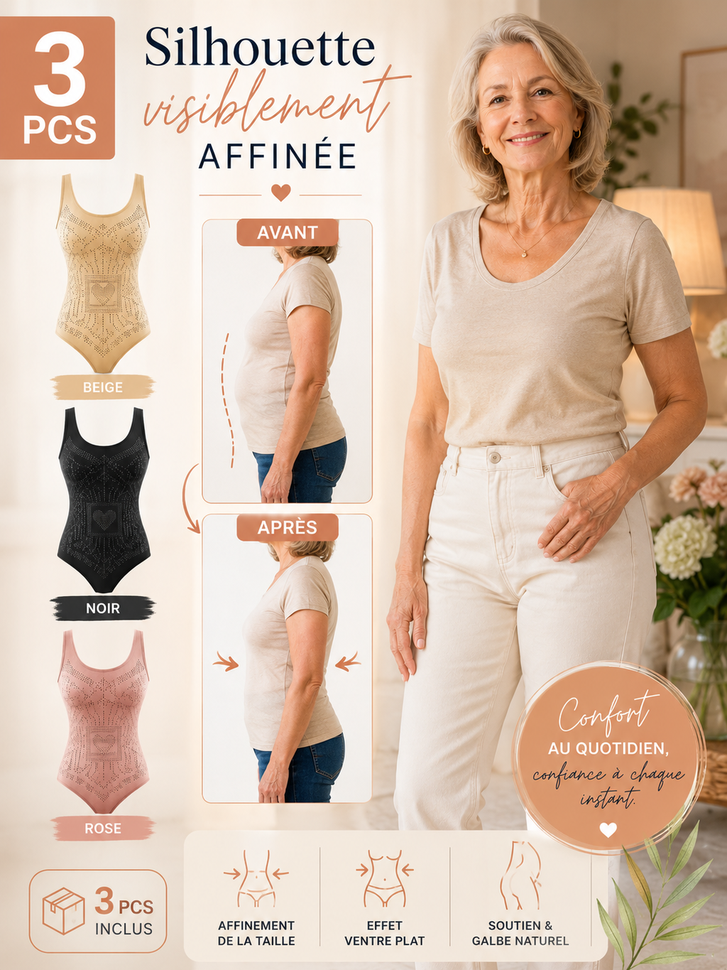 ELENA™ | Pack de 3 Bodys Sculptants & Gainants
