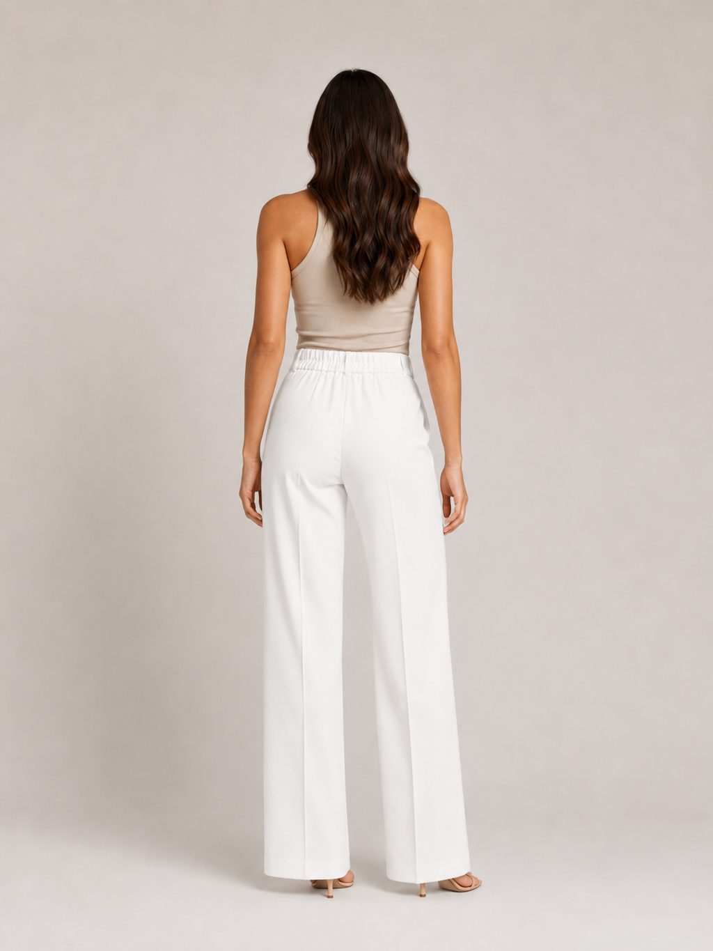 Pierrette - Pantalon taille haute pour femmes avec jambes larges et droites