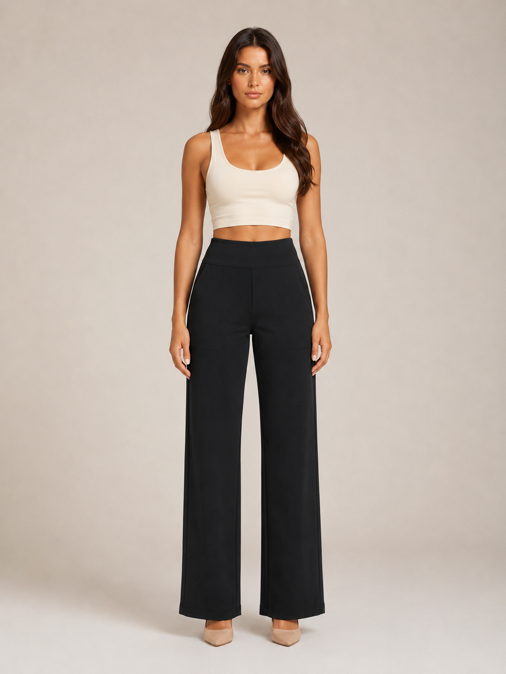Pravina - Pantalon de confort pour femmes avec stretch et large ceinture