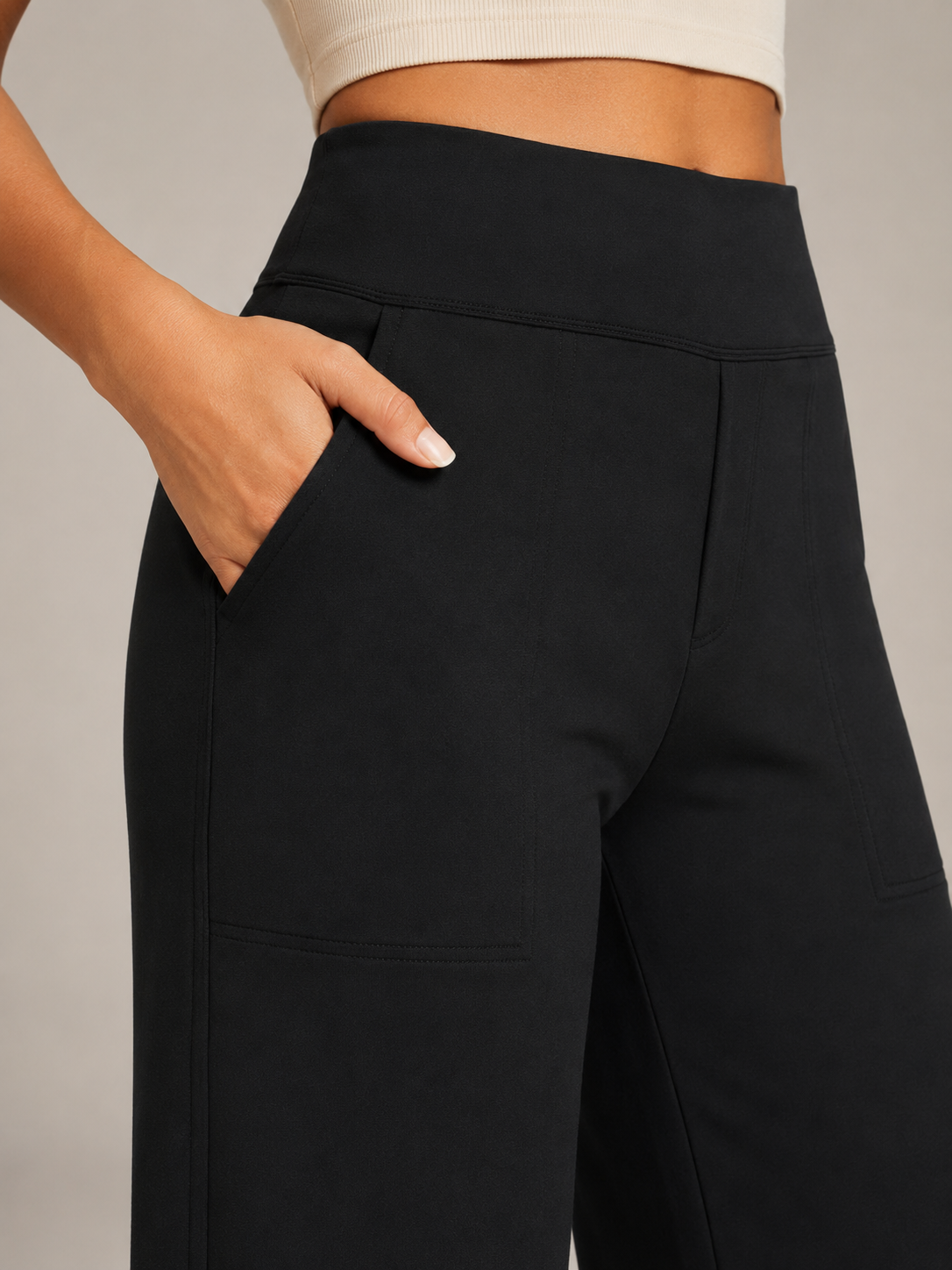 Pravina - Pantalon de confort pour femmes avec stretch et large ceinture