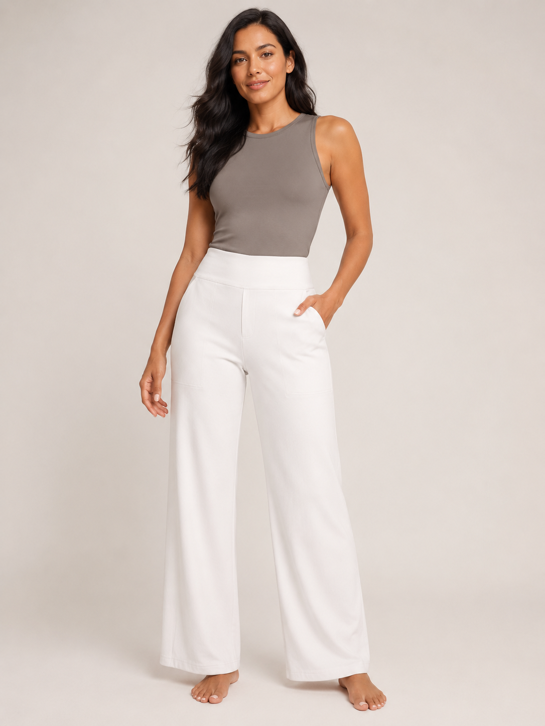 Pravina - Pantalon de confort pour femmes avec stretch et large ceinture