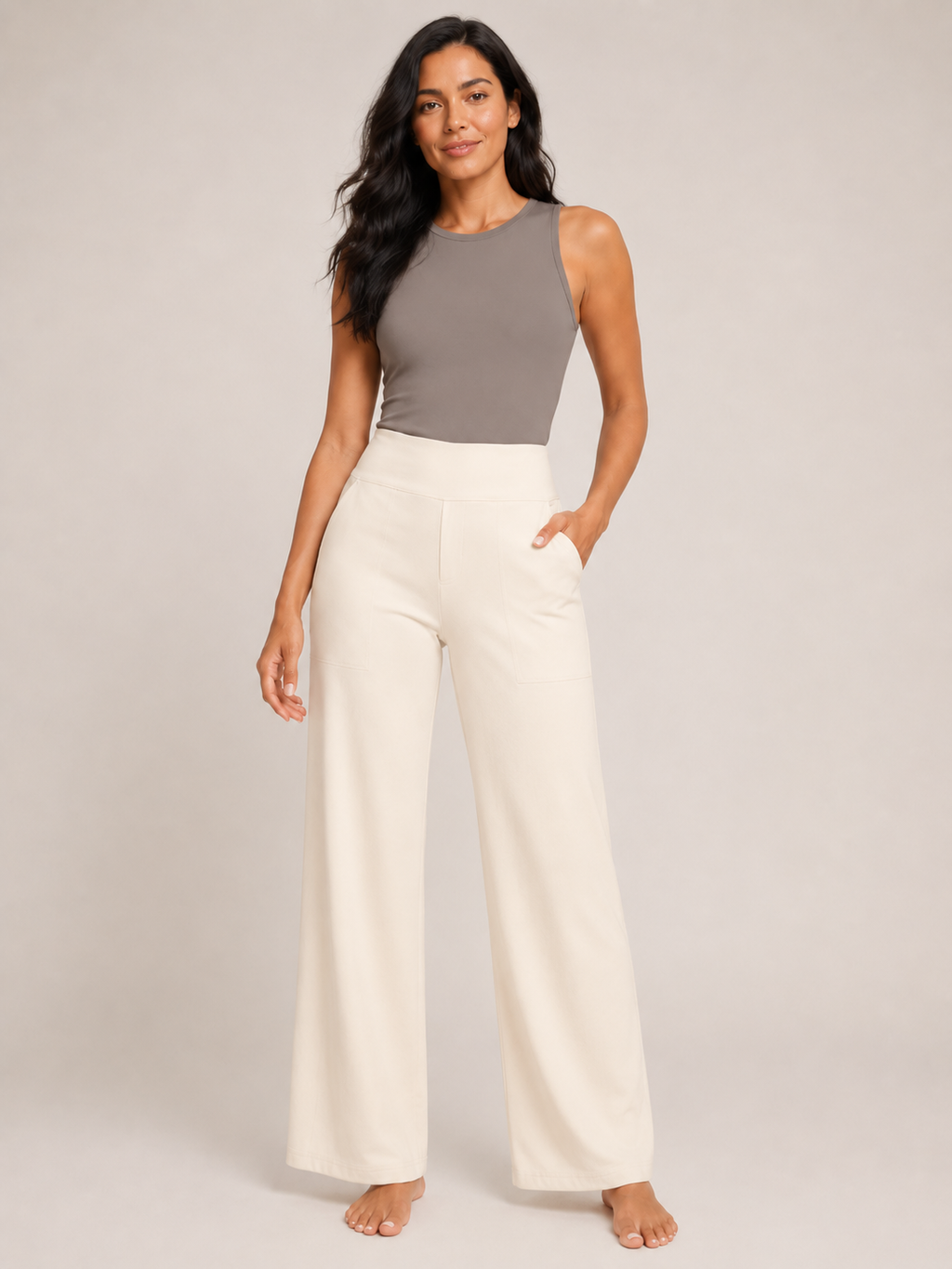 Pravina - Pantalon de confort pour femmes avec stretch et large ceinture