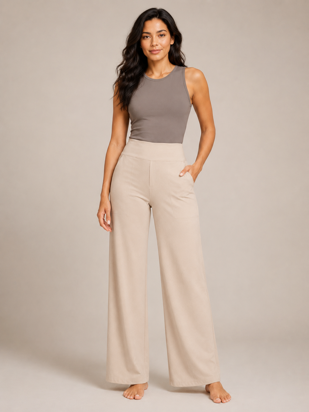 Pravina - Pantalon de confort pour femmes avec stretch et large ceinture