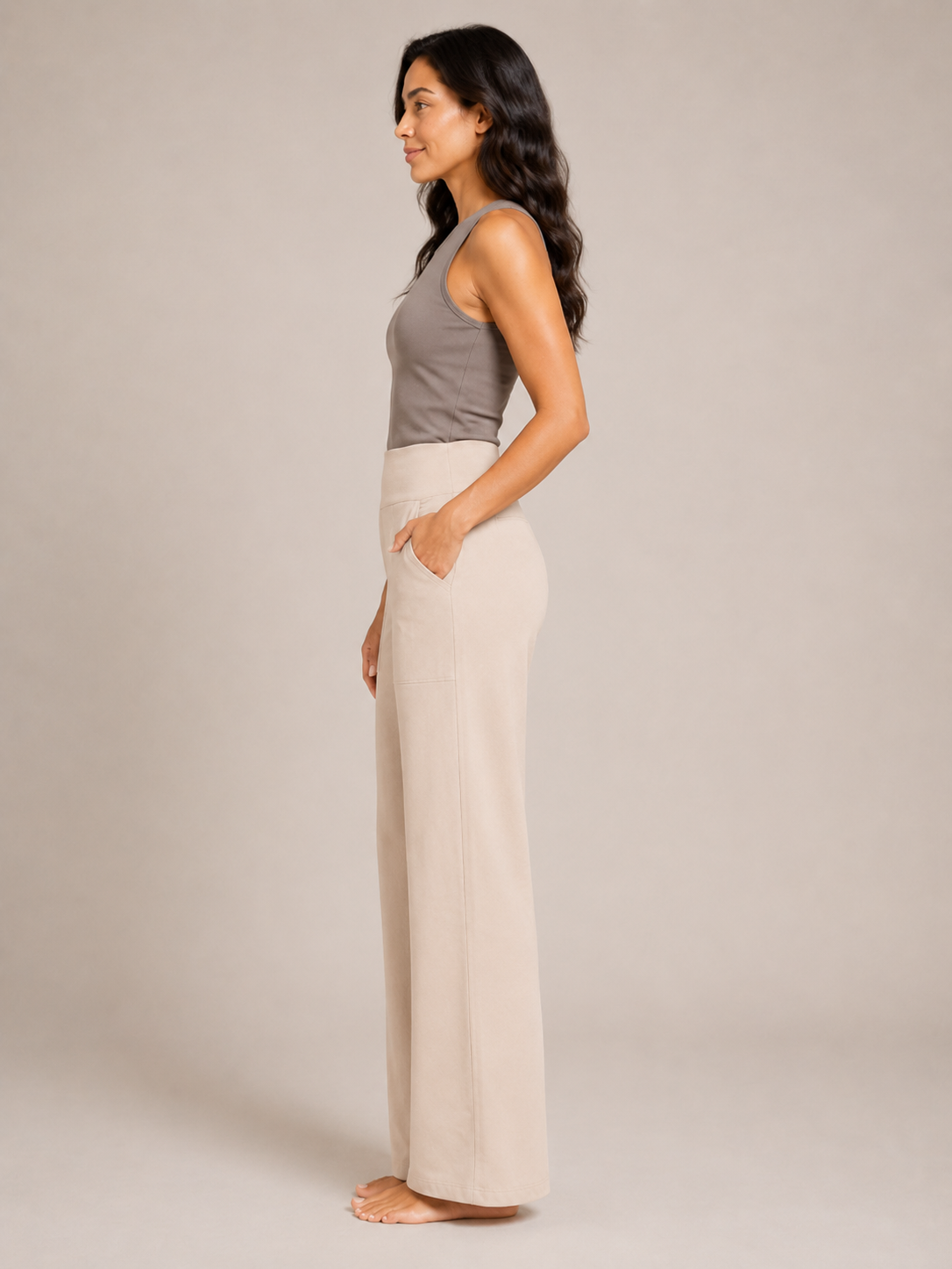 Pravina - Pantalon de confort pour femmes avec stretch et large ceinture