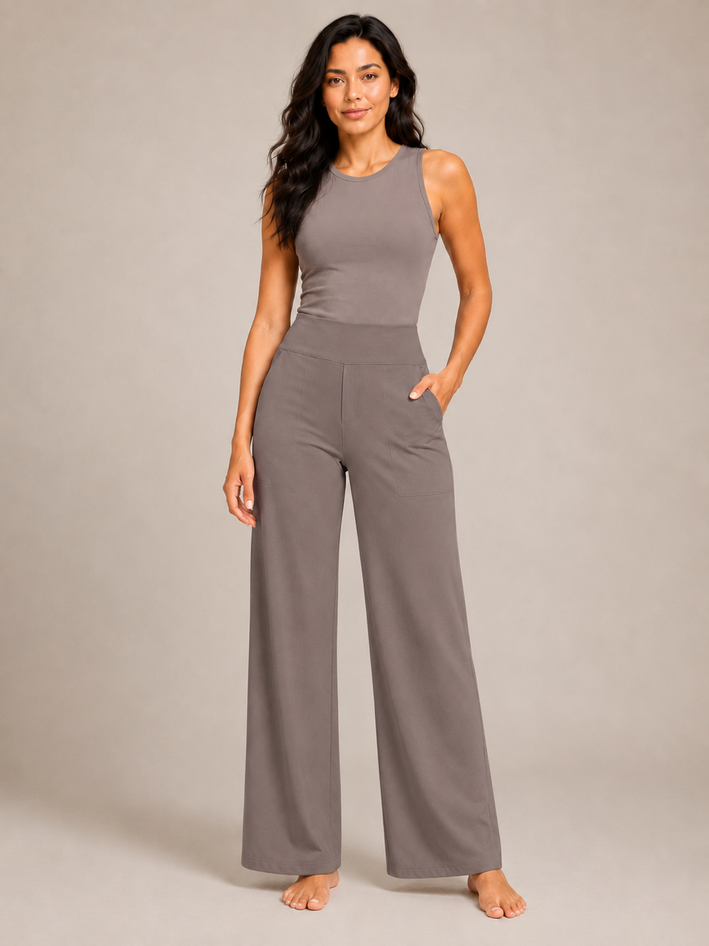 Pravina - Pantalon de confort pour femmes avec stretch et large ceinture