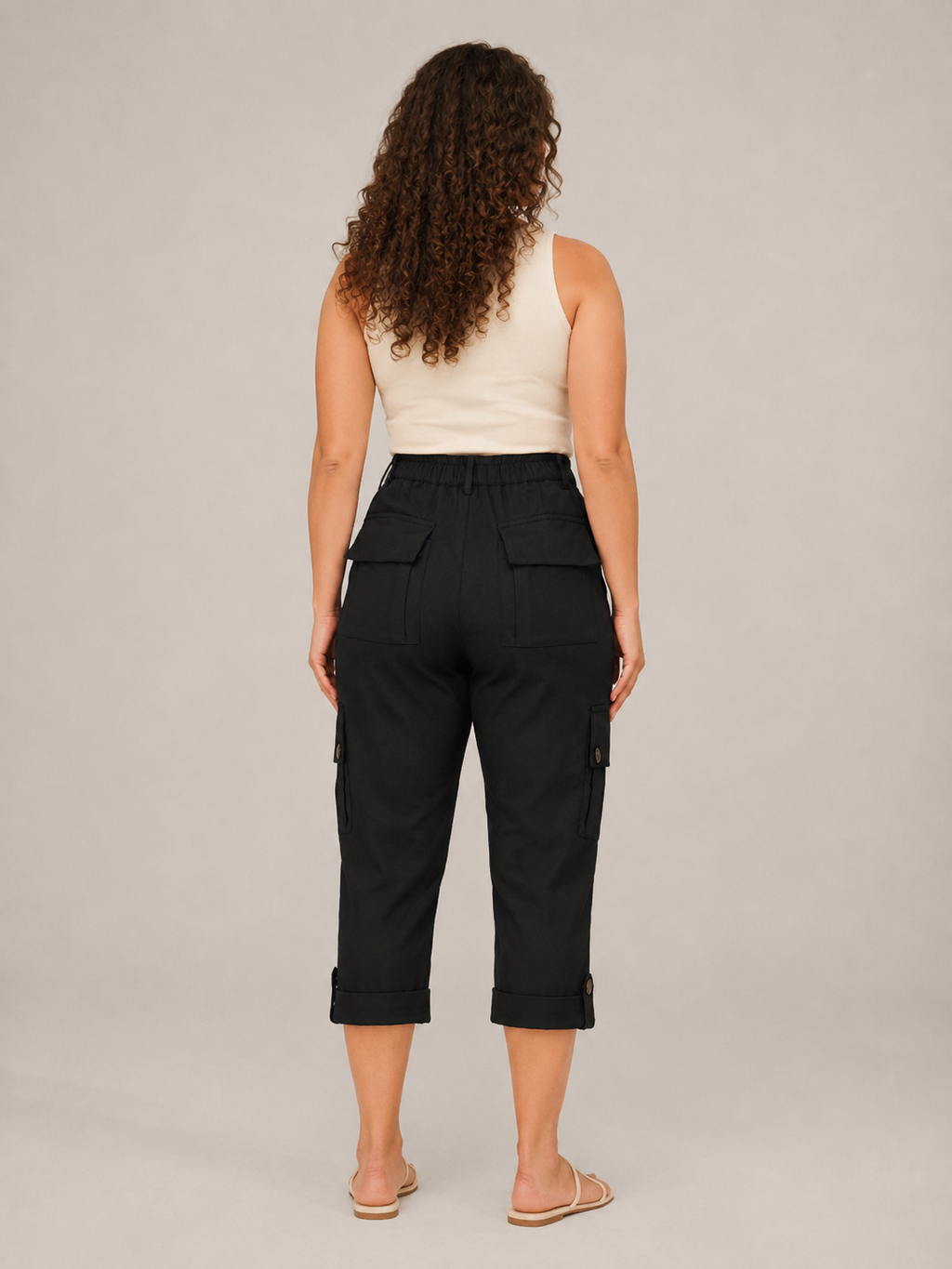 Tavora - Pantalon capri dames avec poches cargo et jambes droites