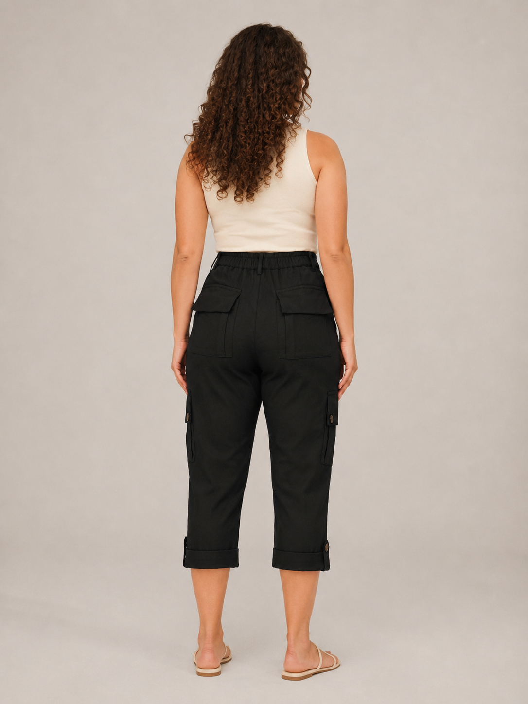 Tavora - Pantalon capri dames avec poches cargo et jambes droites