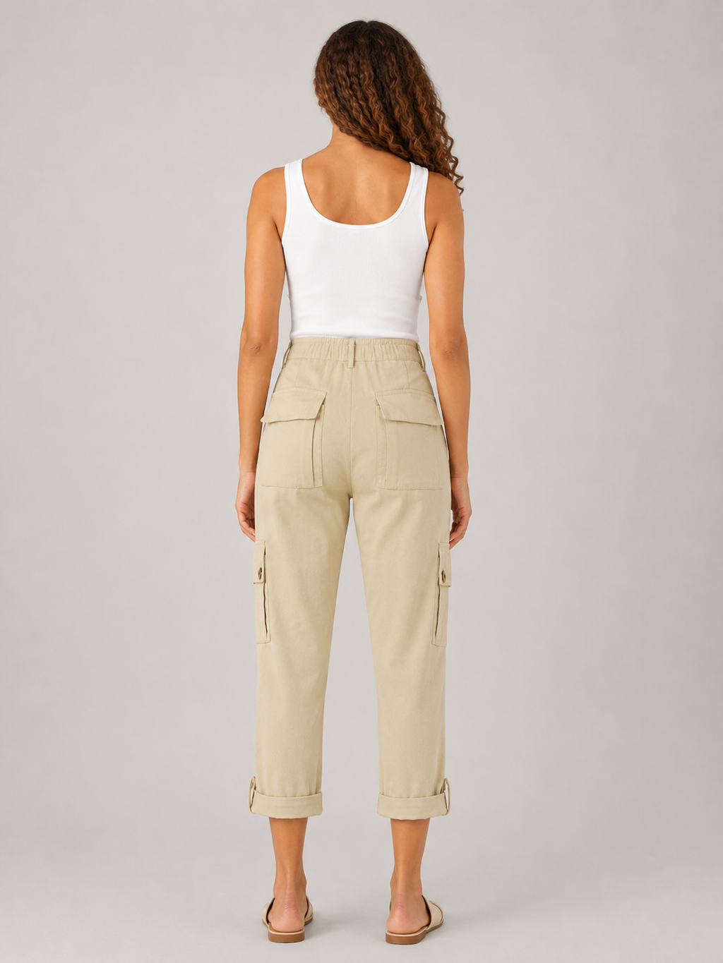 Tavora - Pantalon capri dames avec poches cargo et jambes droites