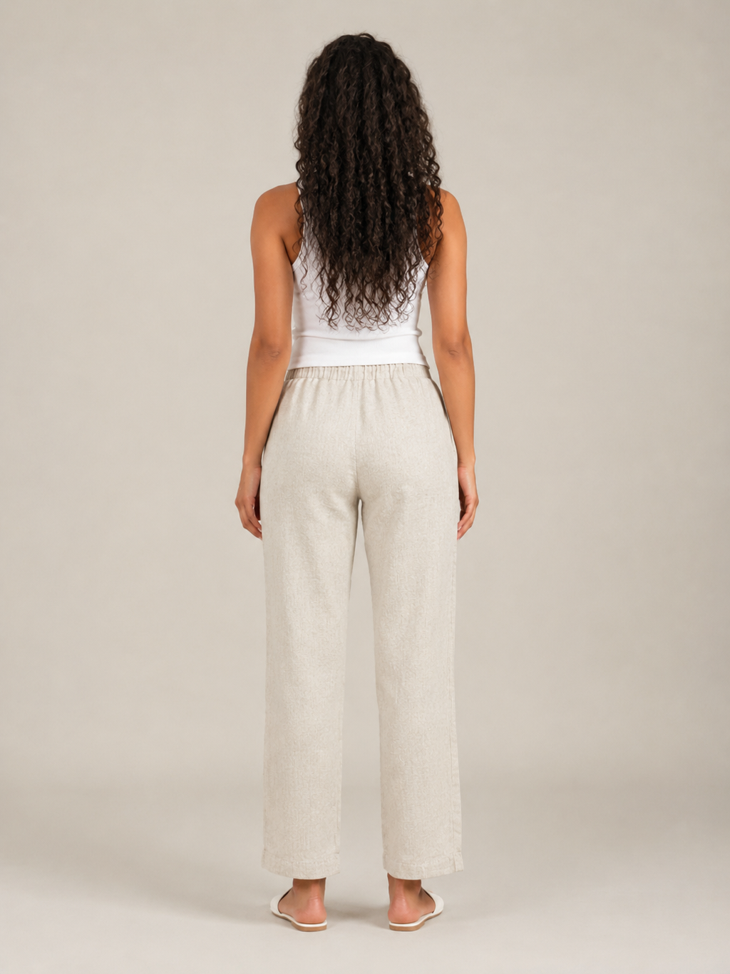 Tolvana - Pantalon large pour femmes avec taille élastique et cordon de serrage