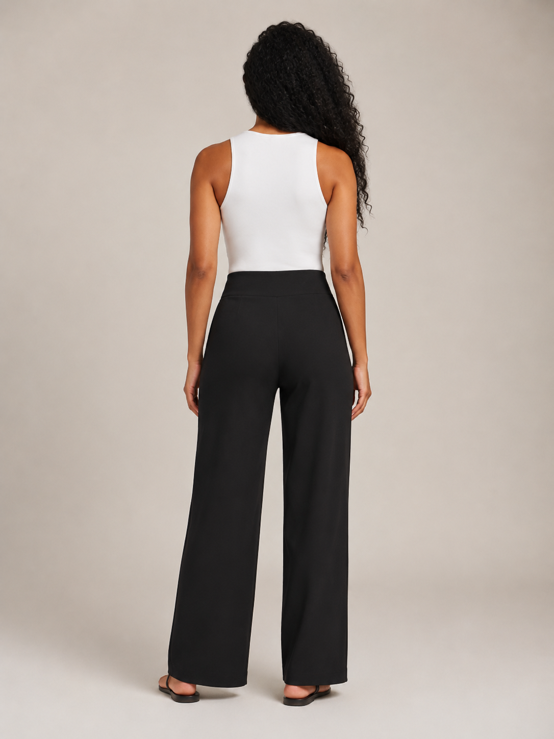 Thalora - Pantalon pour dames taille haute à jambes droites