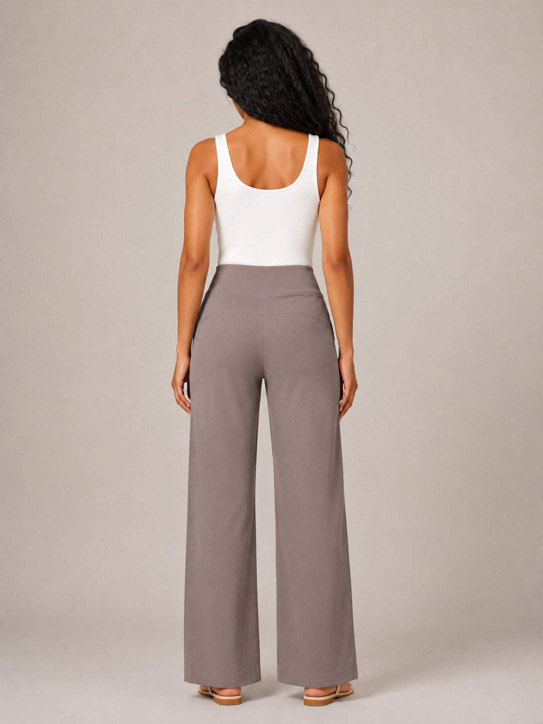 Thalora - Pantalon pour dames taille haute à jambes droites