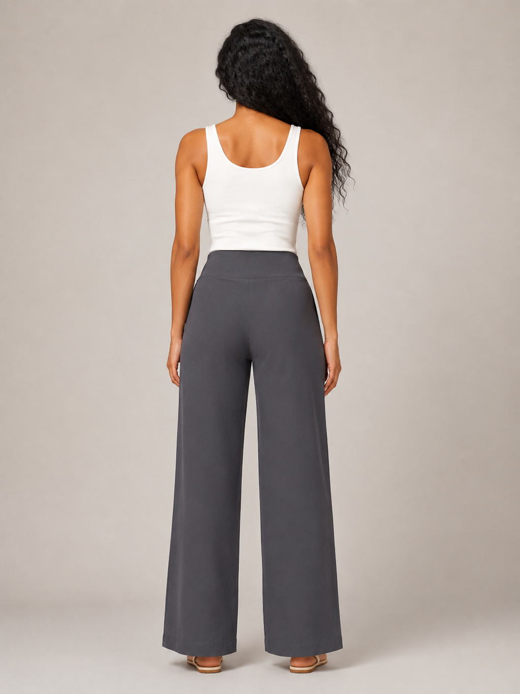 Thalora - Pantalon pour dames taille haute à jambes droites