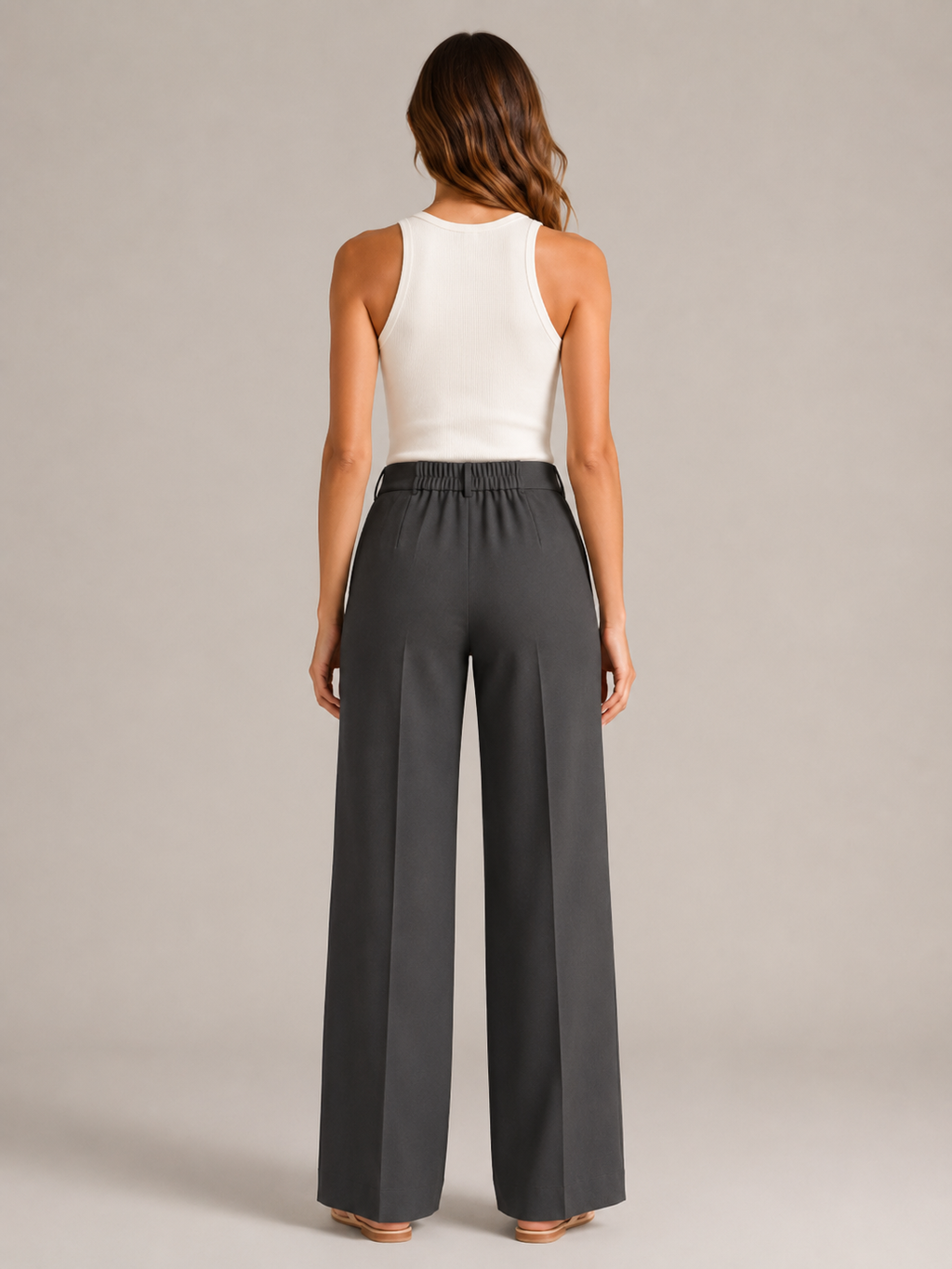 Tocara - Pantalon palazzo pour dames à taille haute et plis marqués