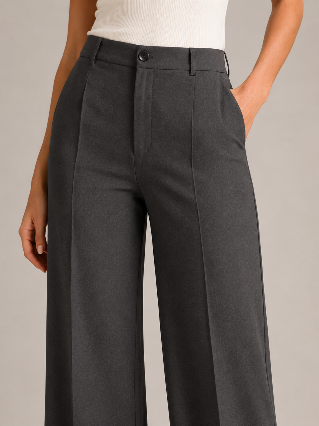 Tocara - Pantalon palazzo pour dames à taille haute et plis marqués