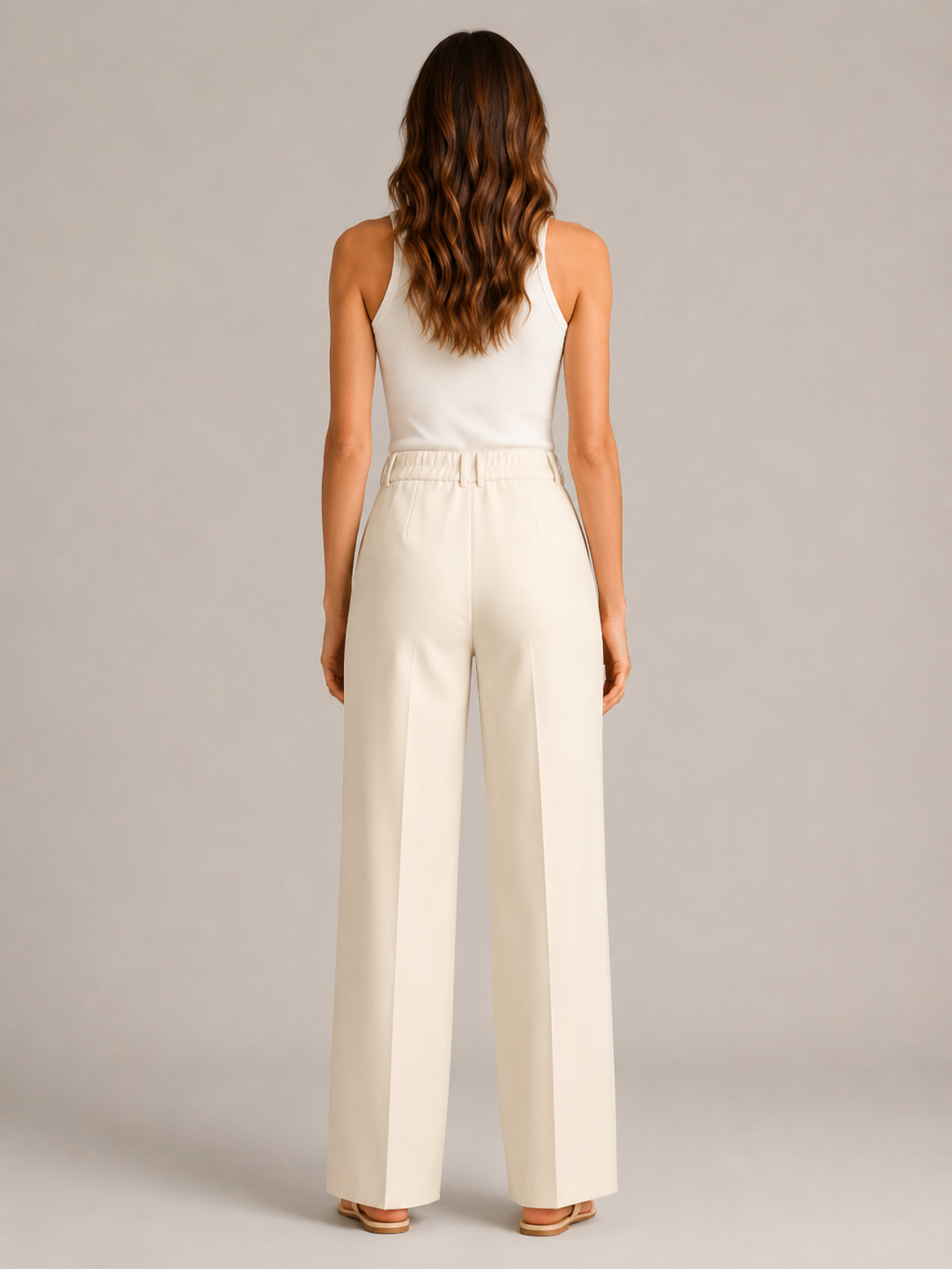 Tocara - Pantalon palazzo pour dames à taille haute et plis marqués