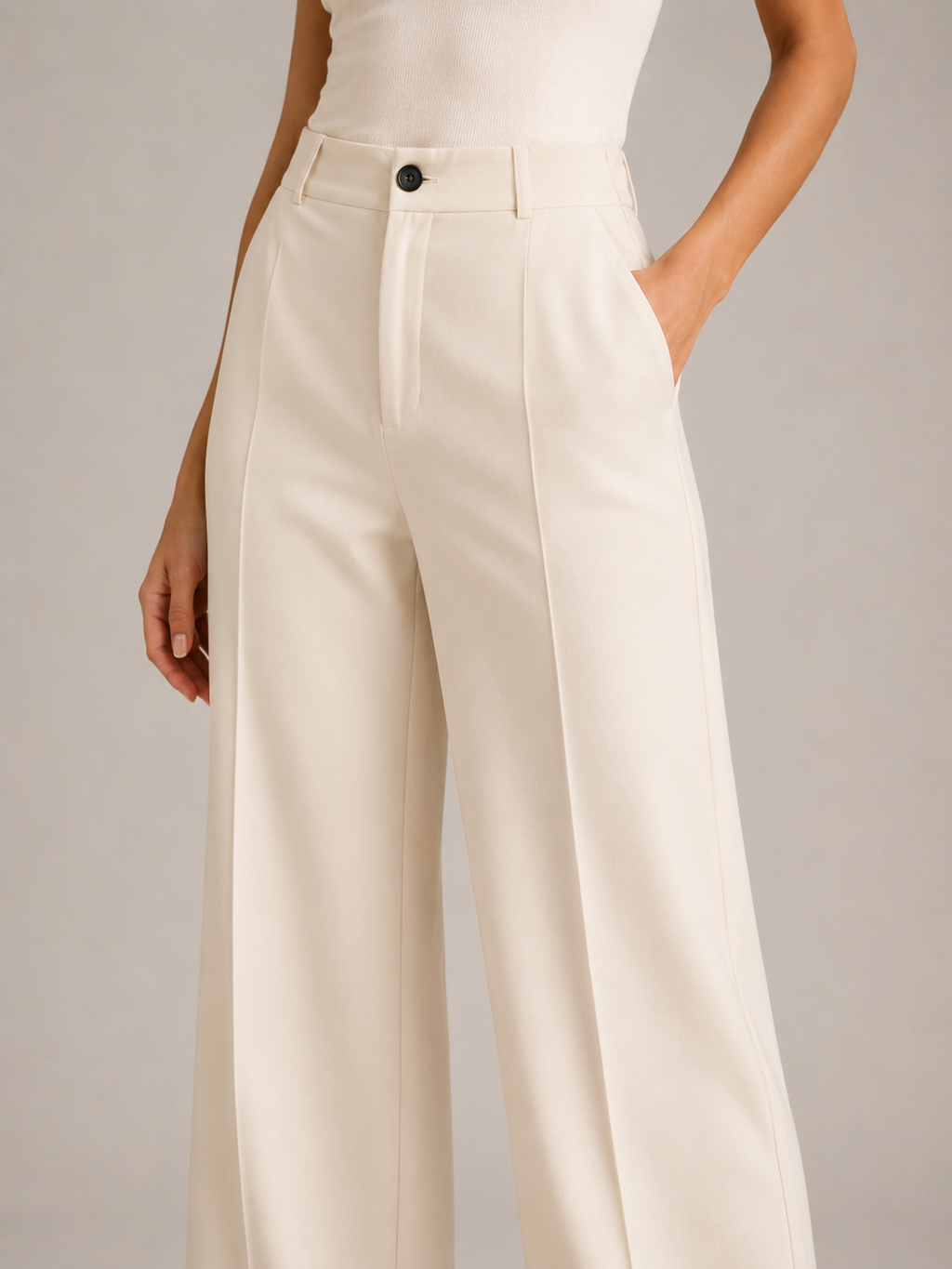Tocara - Pantalon palazzo pour dames à taille haute et plis marqués